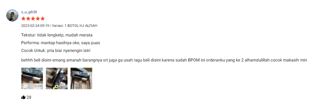 Testimoni Pengguna Obat Kuat Pria Oles Al Afiah Liquid Hygiene For Man