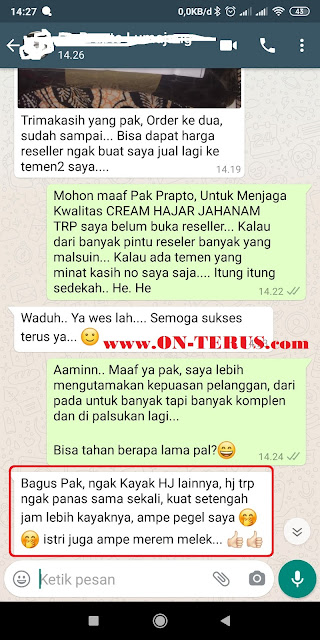 testimoni pengguna mahabbah cream hajar jahanam trp madu super tonik ontrus