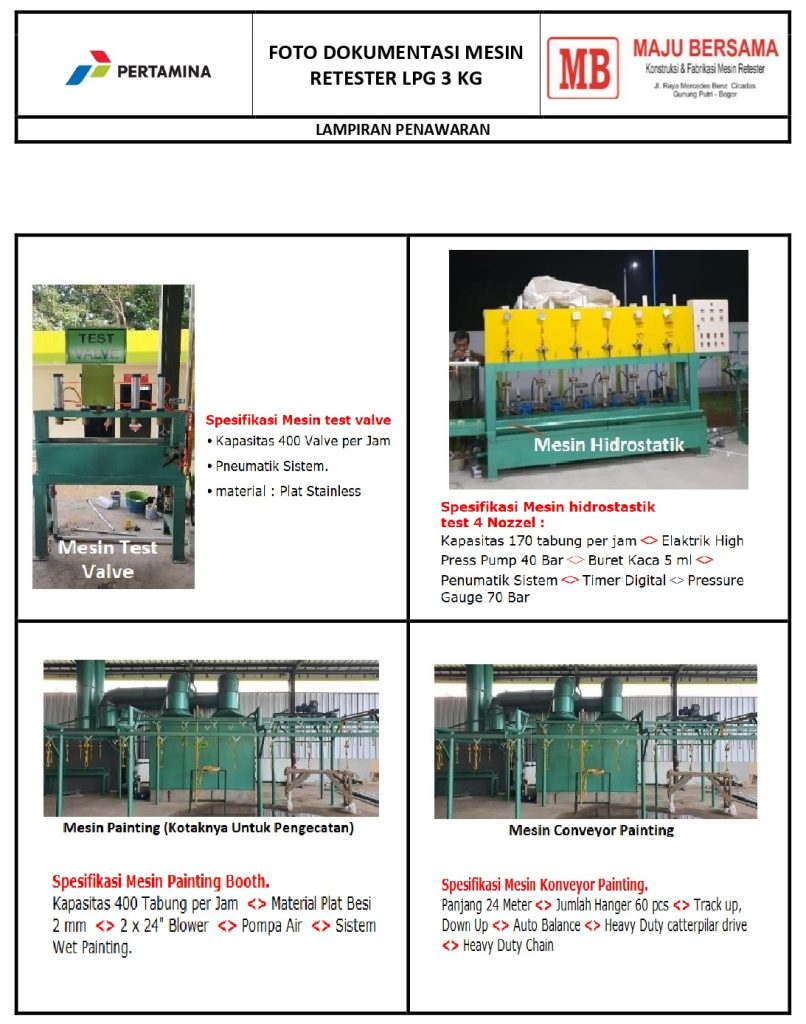 Mesin Retester Tabung gas Elpiji LPG 3kg 12 kg