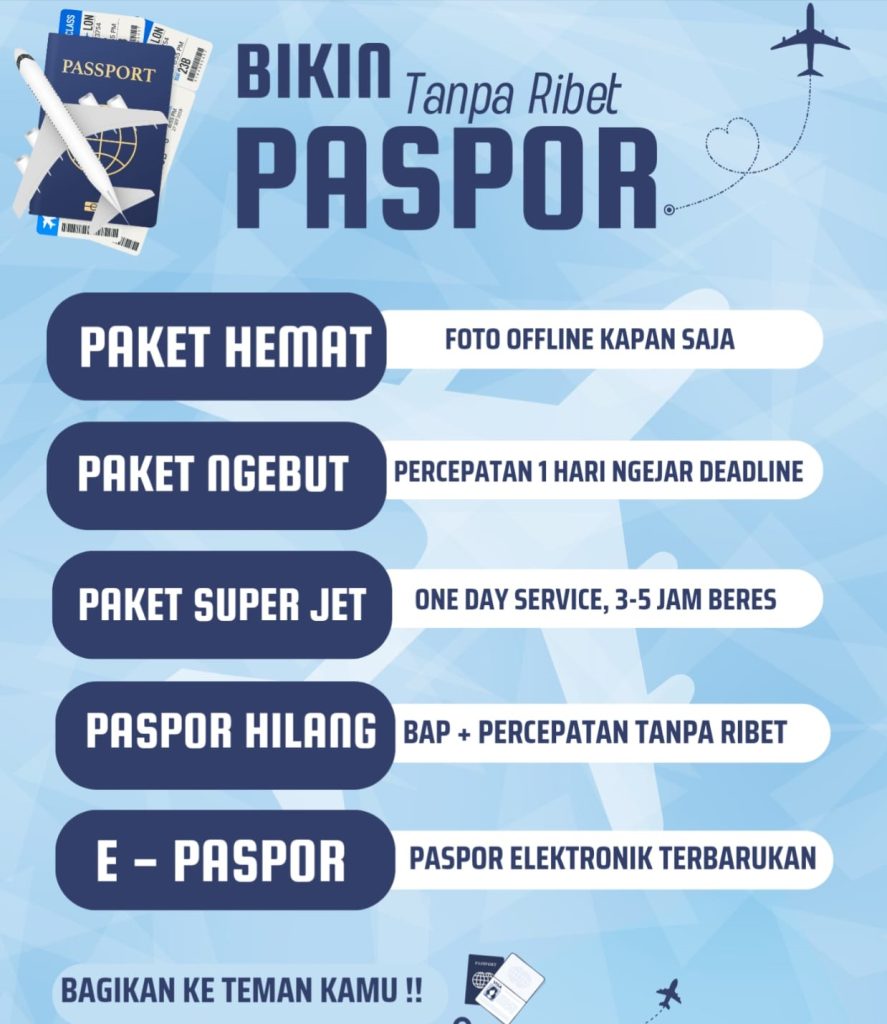Urus Paspor Cepat 1 Hari Jadi Terima Beres GARANSI